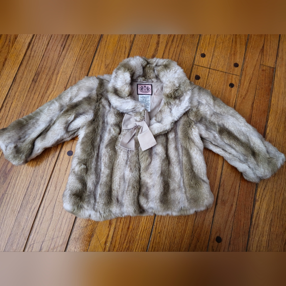 Juicy Couture faux fur jacket with a bow detail